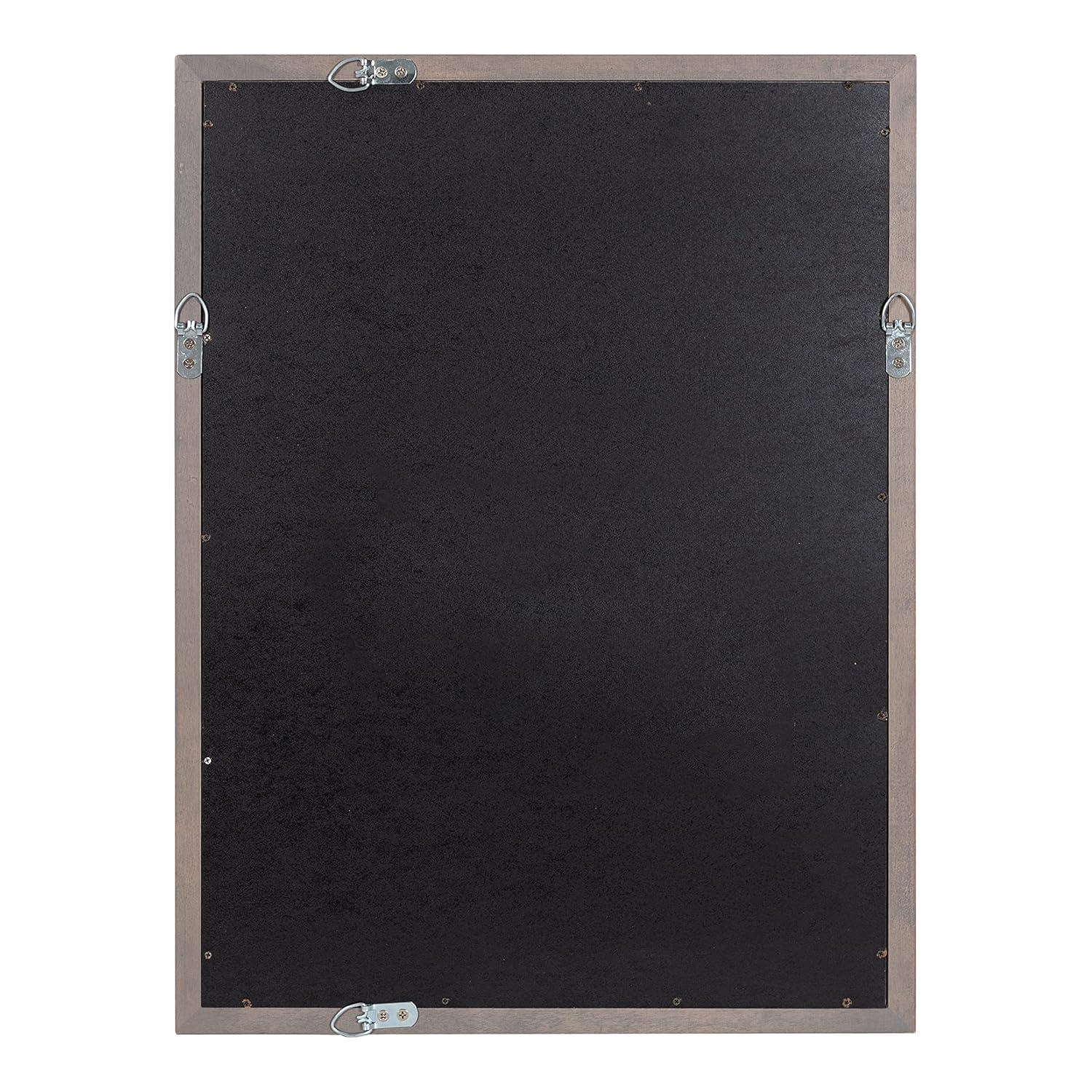 18" x 24" Hogan Wood Framed Decorative Wall Mirror Walnut Brown - Kate & Laurel: Rustic Rectangular, No Assembly Required