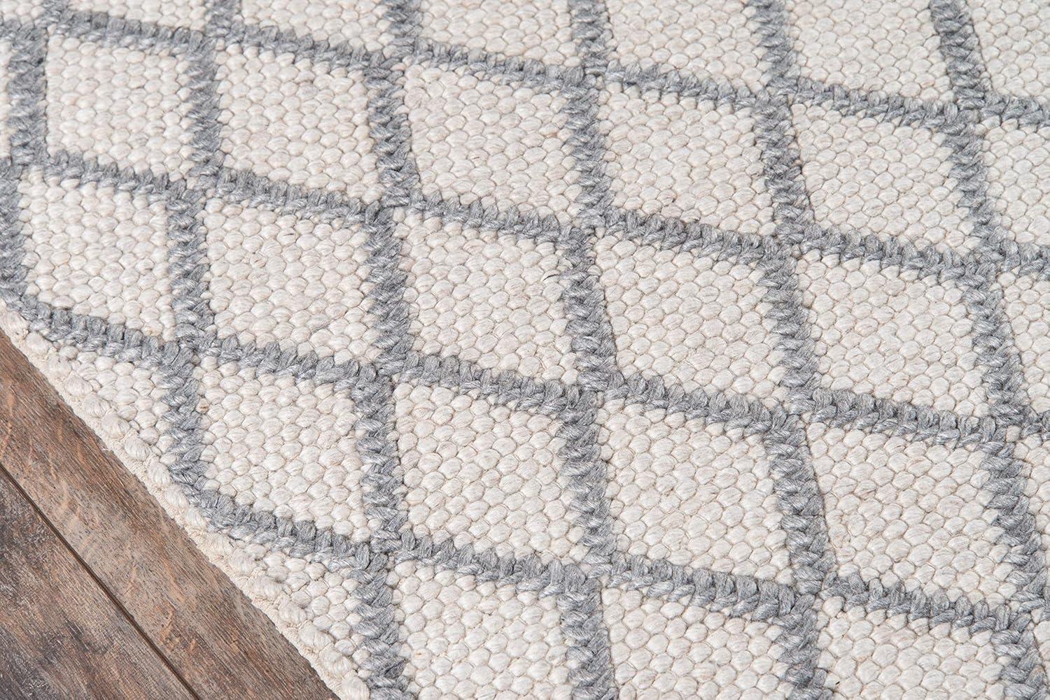 Natural Wool and Viscose Hand-Tufted Runner Rug