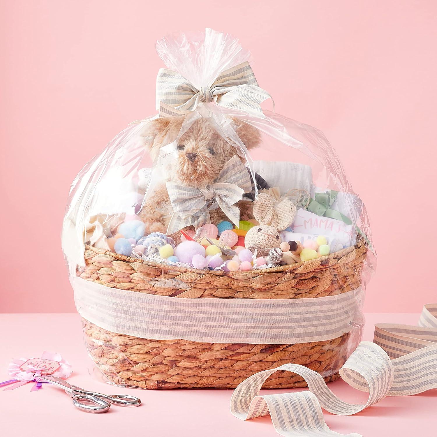 28" x 32" x 8" Jumbo Clear Basket Gift Bags by Celebrate It™ - 12ct.