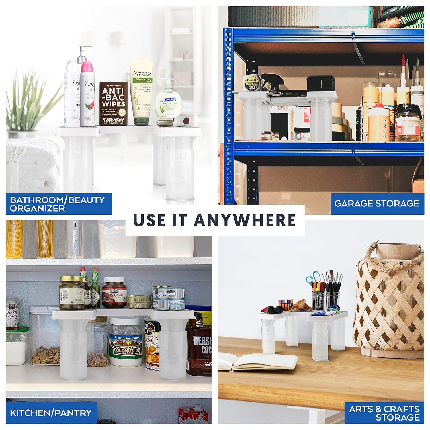Savvy Shelf Adjustable Pantry Spice Rack & Can Storage Organizer - Storage Kitchen Organizer - Pantry Organization, Spice Rack & Storage Can Organizer for Pantry & Cupboard -Cupboard Organizer