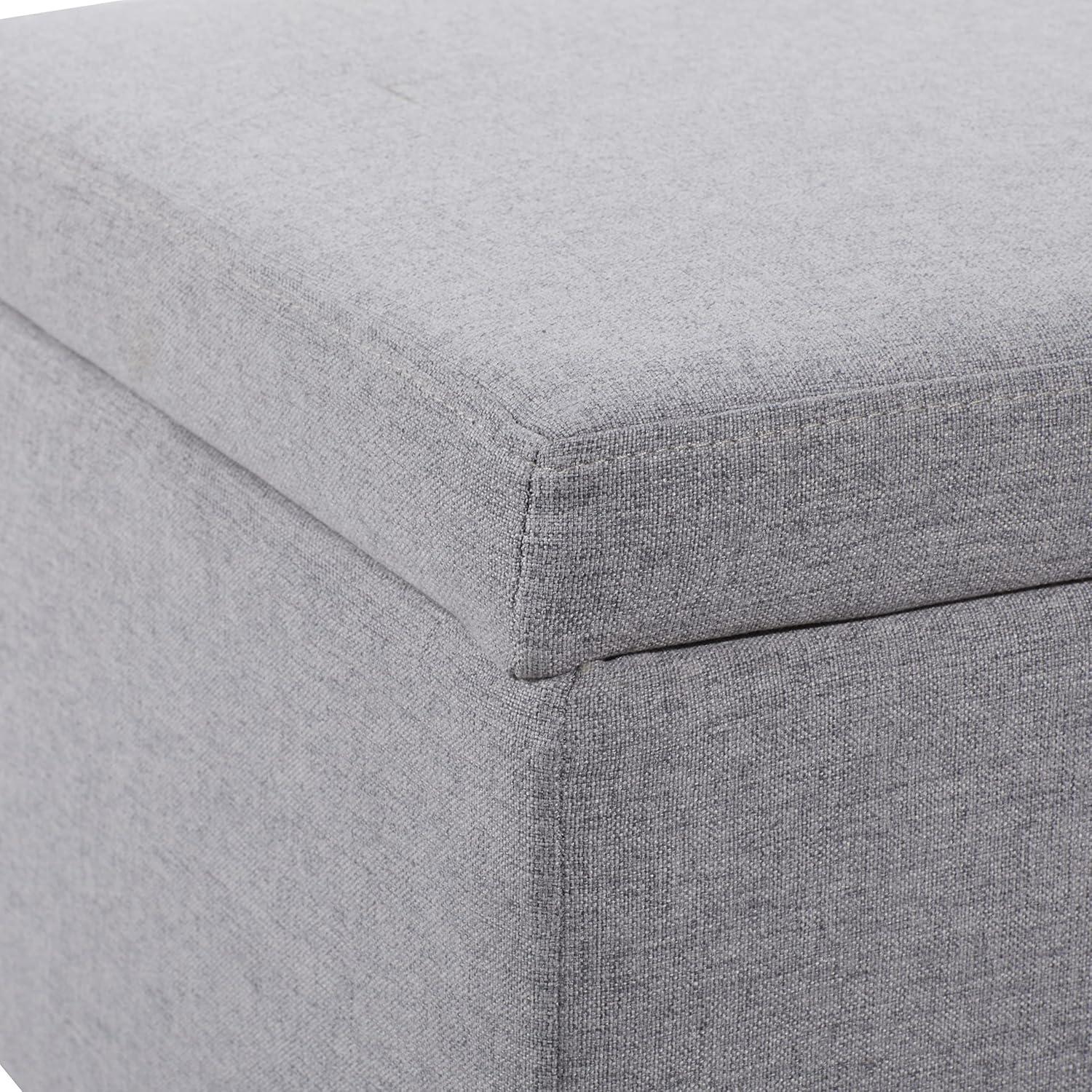 Contemporary Storage Bench Gray - Olivia & May