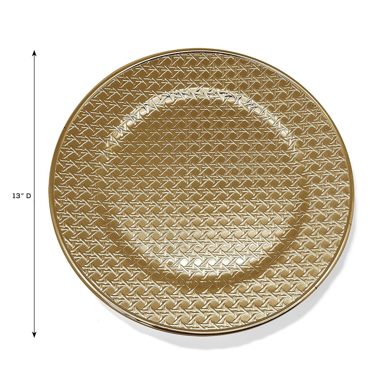 American Atelier Charger Plate Large 13” Decorative Premium Polymer Service Plate for Home & Professional Fine Dining Perfect for Upscale Events, Dinner Parties, Weddings, Banquets, Catering, Set of 4