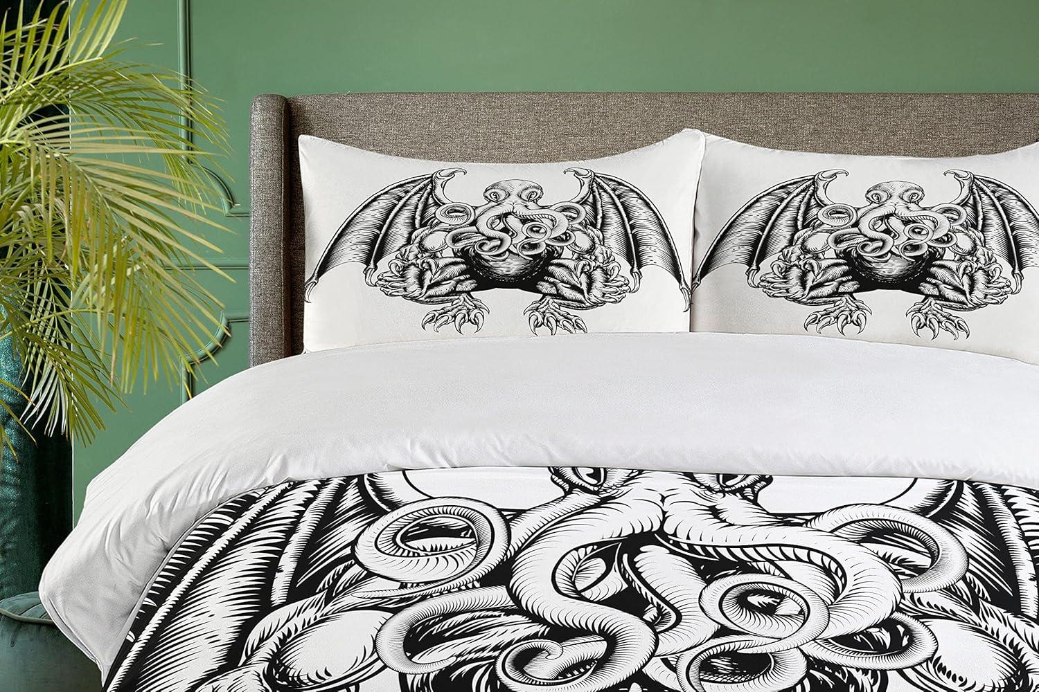 Ambesonne Kraken Modern & Contemporary Duvet Cover Set