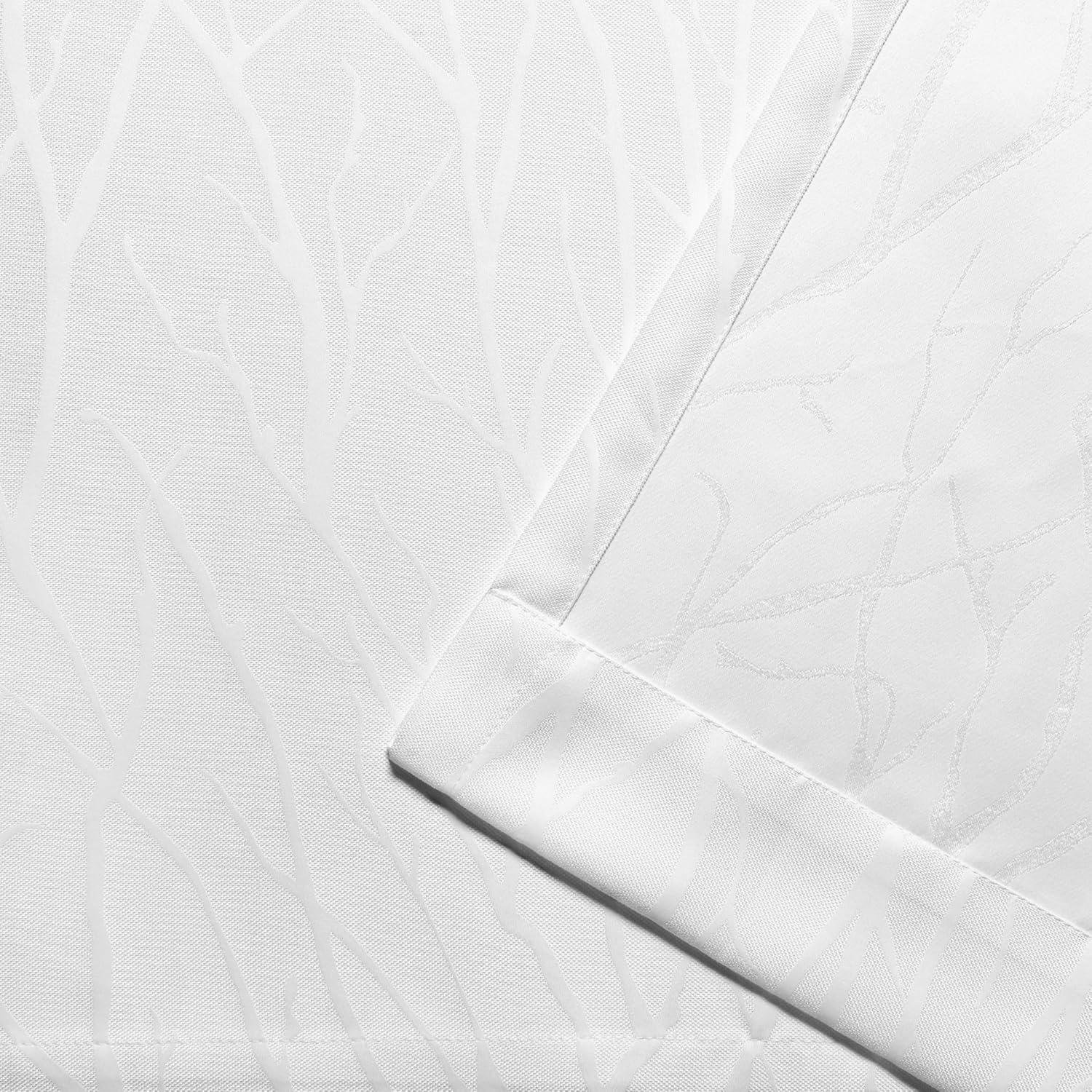 Set of 2 (108"x52") Forest Hill Woven Blackout Grommet Top Window Curtain Panel White - Exclusive Home: Thermal, Room Darkening