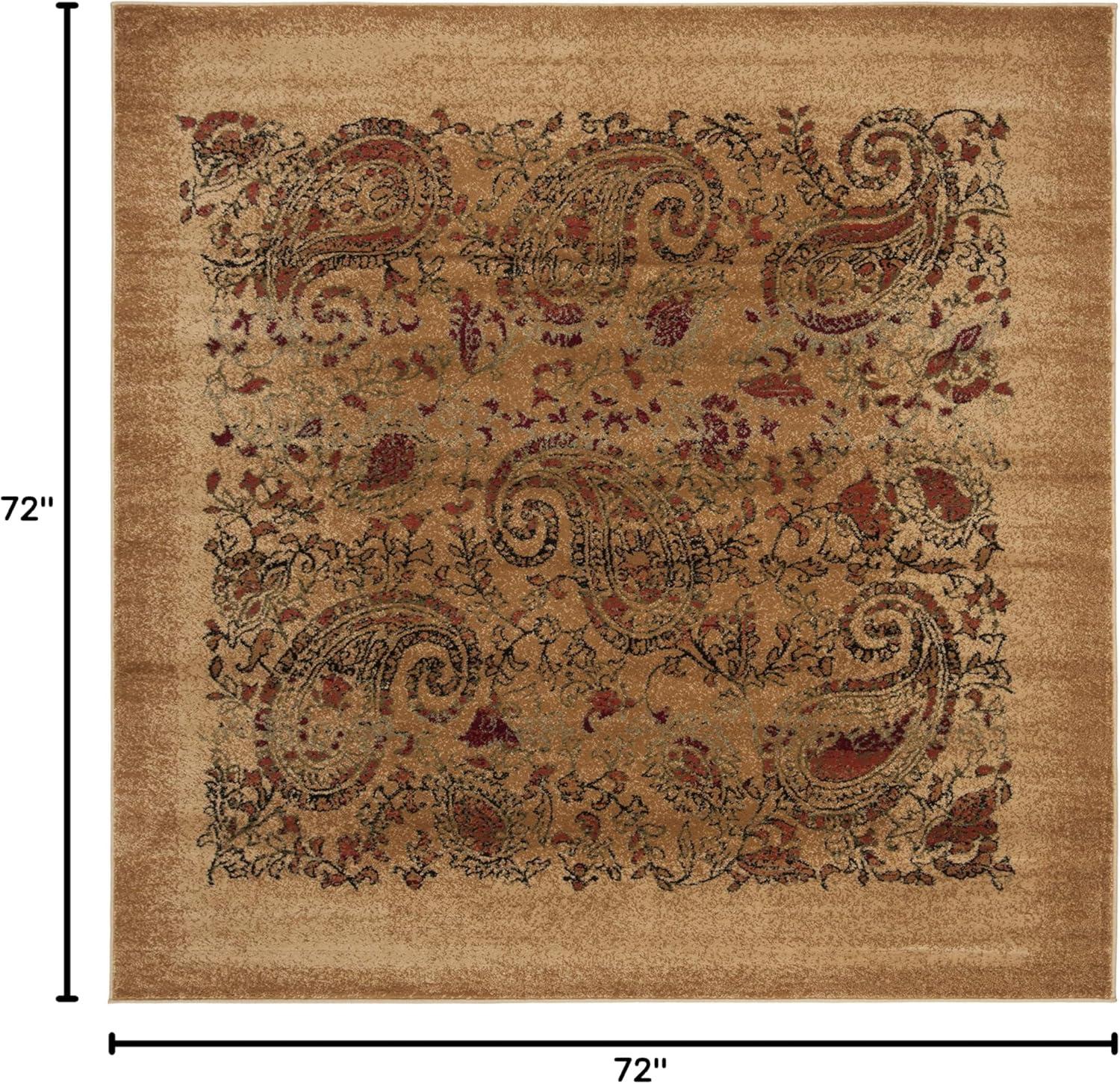 Lyndhurst LNH224 Power Loomed Area Rug - Beige/Multi - 6'x6' - Safavieh