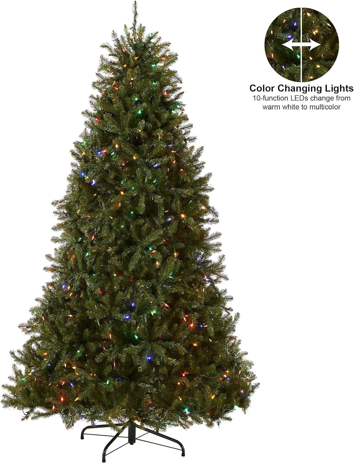 6.5ft Pre-lit Dunhill Fir Artificial Christmas Tree LED Dual Color Lights - National Tree Company