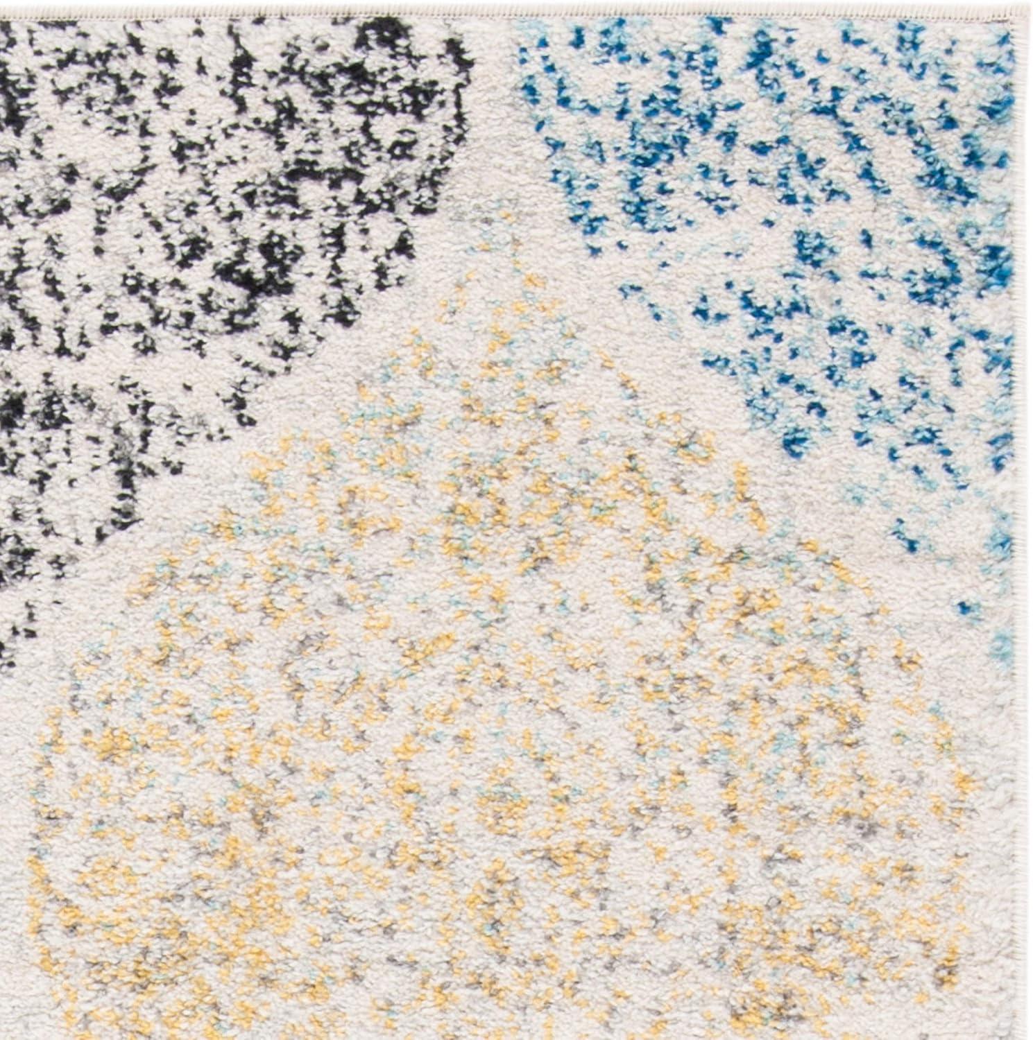 Madison MAD604 Power Loomed Indoor Area Rug - Ivory/Blue - 6'7"x9'2" - Safavieh