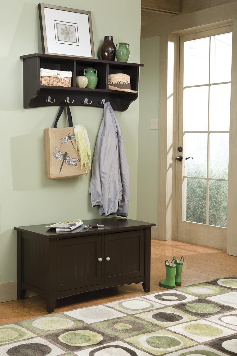 Shaker Cottage Storage Coat Hook with Cabinet Bench Set - Alaterre Furniture