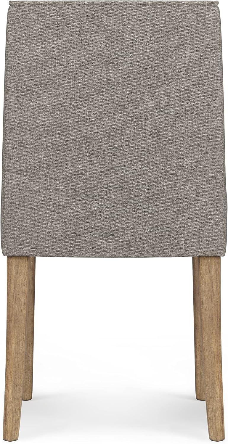 Elegant Taupe Rubberwood Upholstered High-Back Side Chair