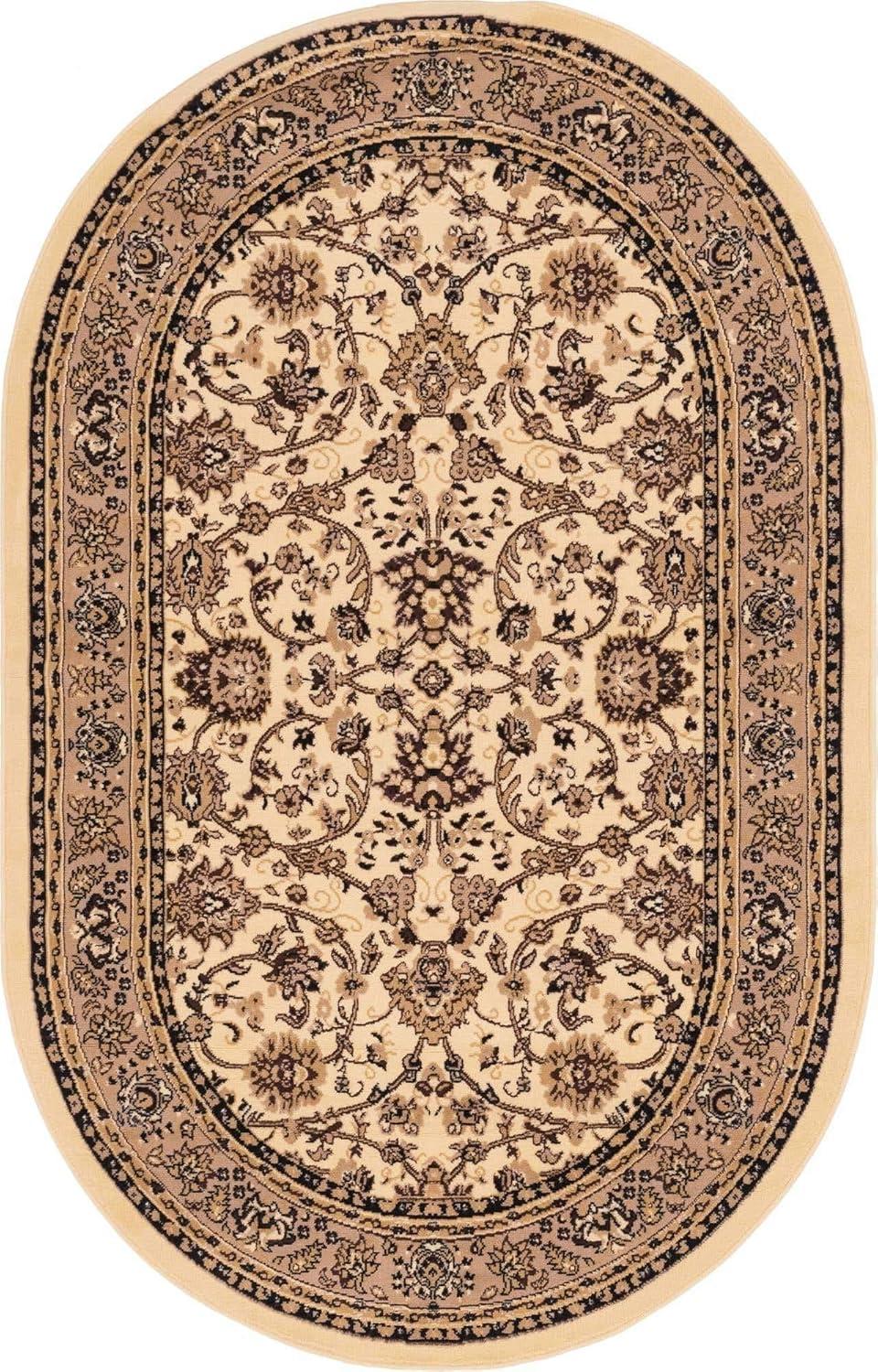 Unique Loom 5' 0 x 8' 0 Sialk Hill Washington Ivory Area Rug