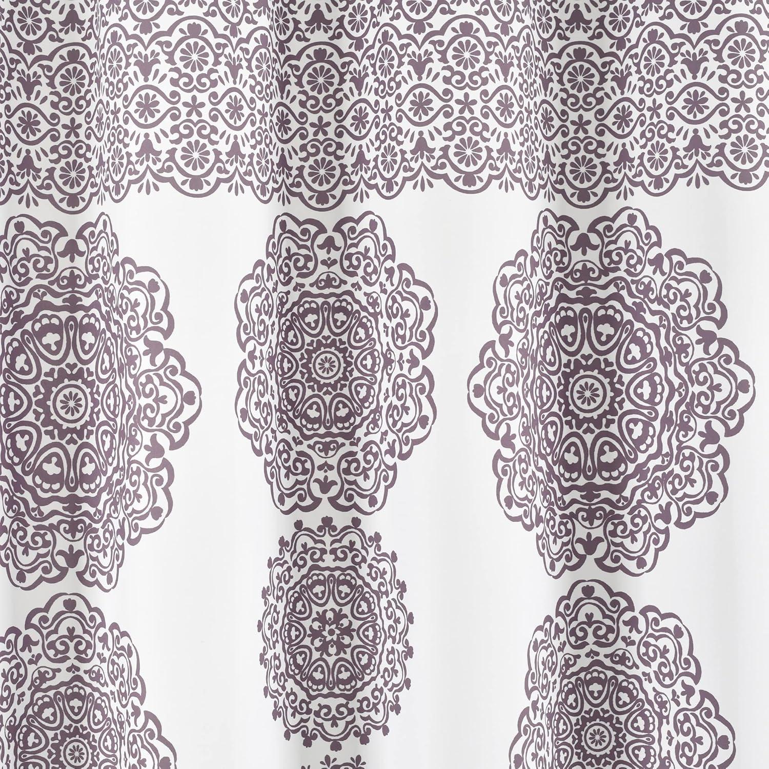 Lush Decor Stripe Medallion Shower Curtain