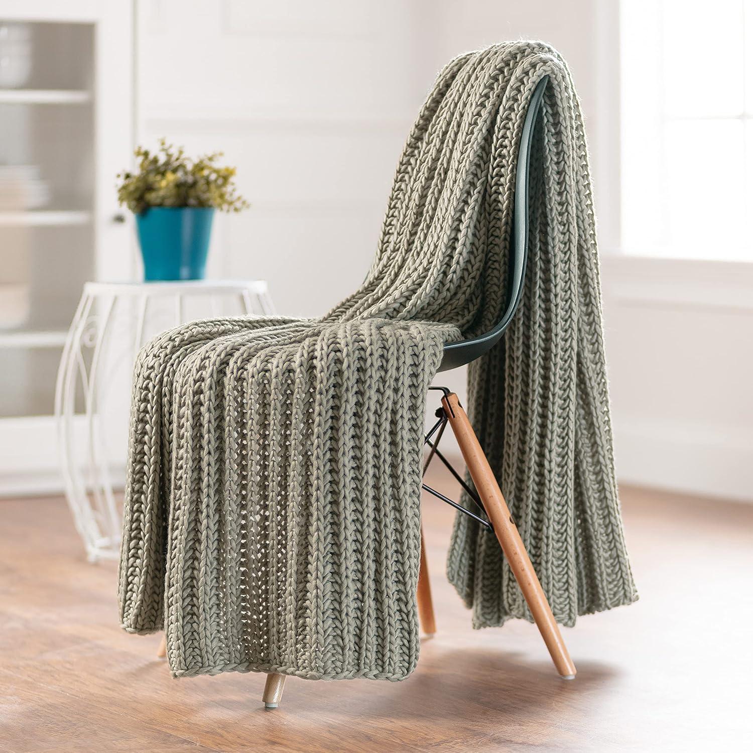 Chunky Knit Throw Blanket