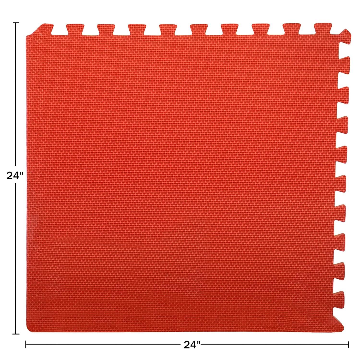 EVA Foam Mat Tiles 12-Pack - 48 SQ FT Interlocking Padding for Playroom or Gym Flooring - Workout Mat or Baby Playmat by Stalwart (Multicolor)