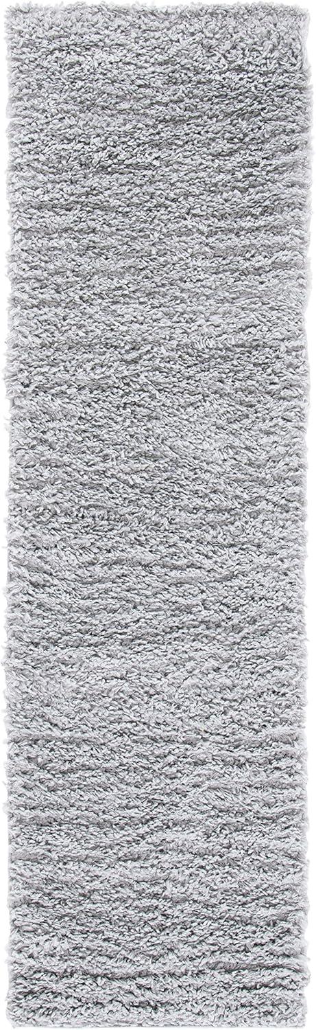 Safavieh August Shag 2 x 11 (ft) Loomed Polypropylene Silver Rectangular Indoor Solid Farmhouse/Cottage Runner rug