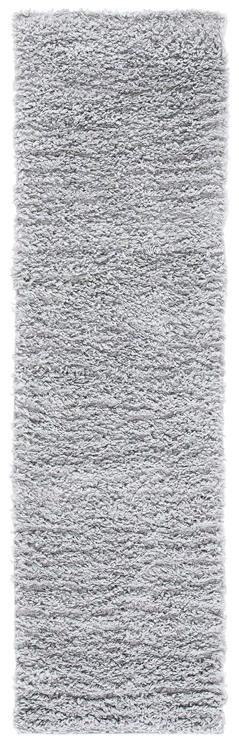 SAFAVIEH August Sophia Solid Plush Shag Area Rug, Silver, 2' x 11'