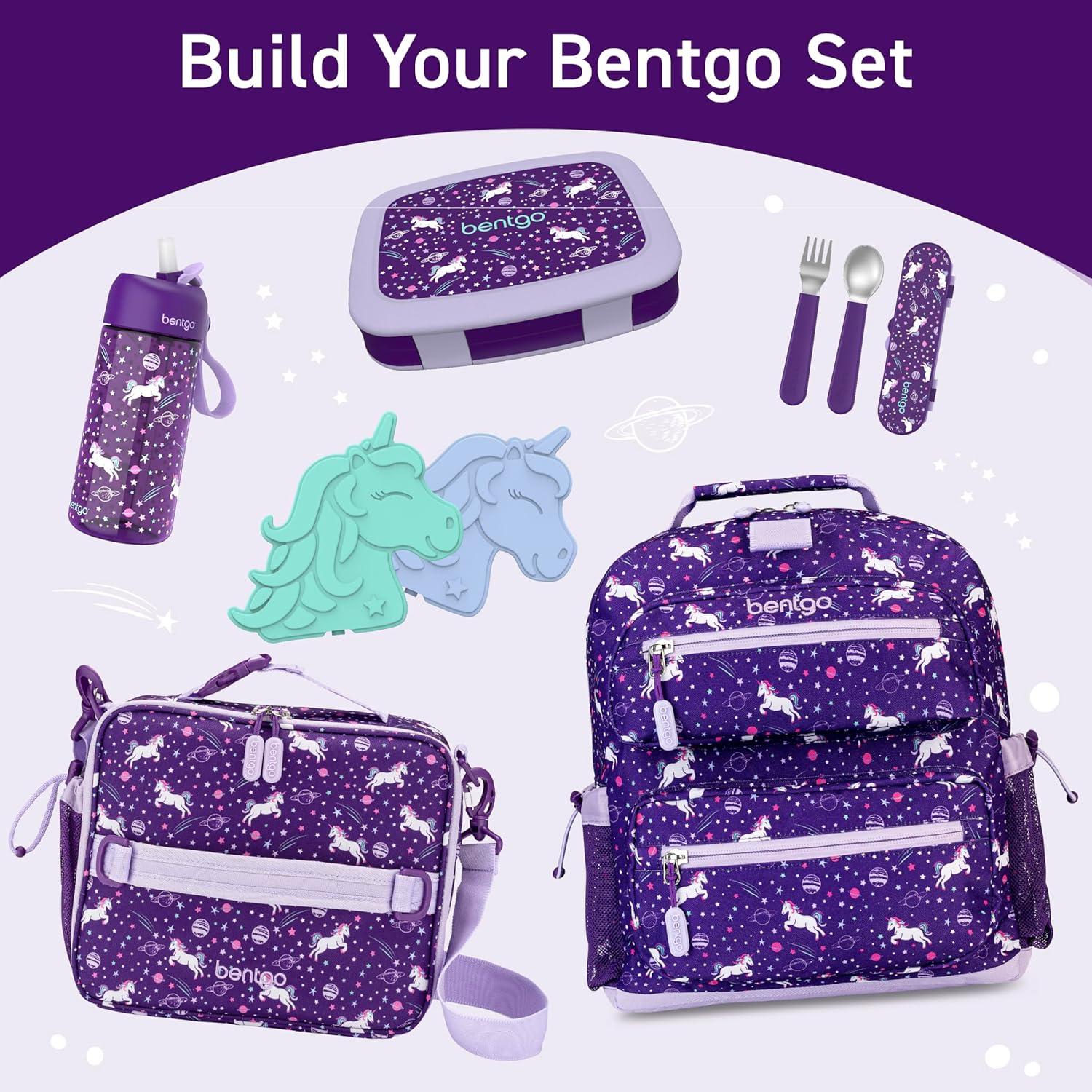 Bentgo® Kids Water Bottle - New & Improved 2023 Leak-Proof, BPA-Free 15 oz. Cup for Toddlers & Children - Flip-Up Safe-Sip Straw for School, Sports, Daycare, Camp & More (Unicorn)