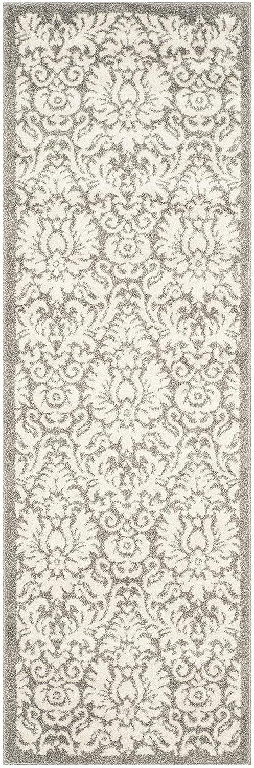 Amherst AMT427 Power Loomed Indoor Runner Rug - Dark Grey/Beige - 2'3"x13' - Safavieh