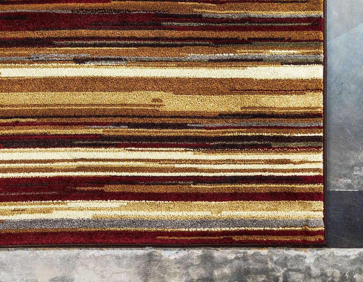 Unique Loom Barista Collection Area Rug - Icatu (4' 1" x 6' 1" Rectangle Beige/Brown)