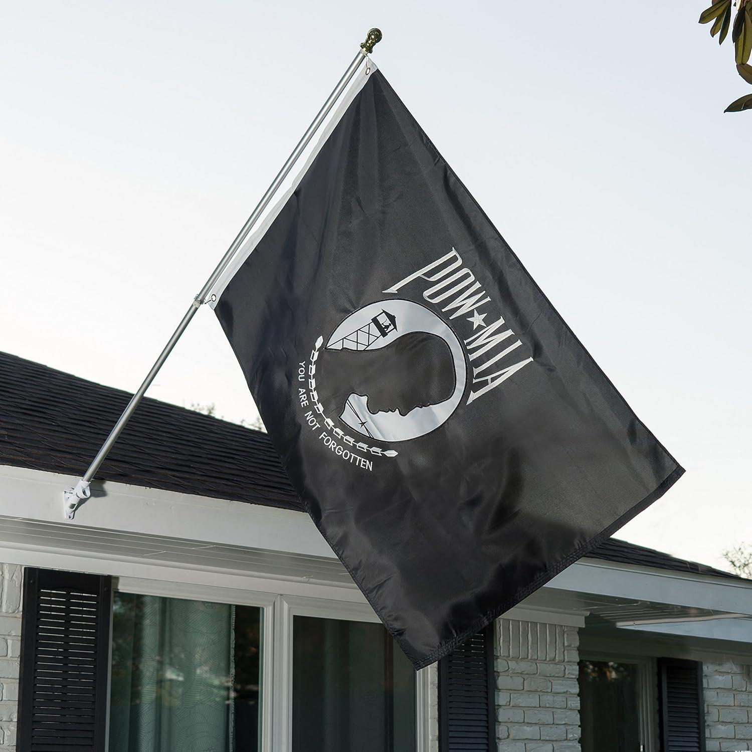 POW MIA 3x5 Nylon Flag - Double Sided and Embroidered - All Weather, Durable, Outdoor Nylon Flag - Front Line Flags