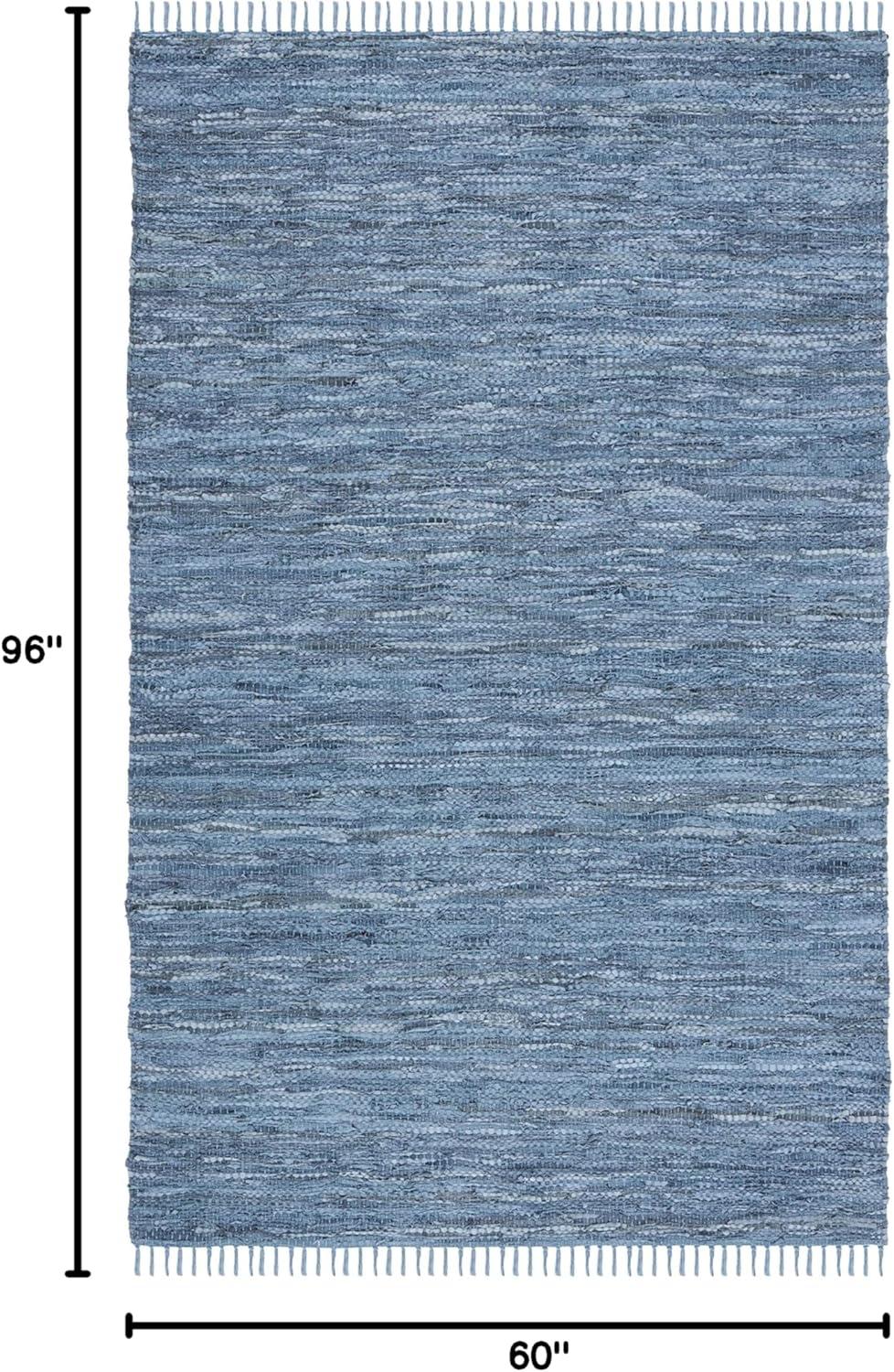 SAFAVIEH Vintage Leather Christal Solid Area Rug, Blue/Grey, 5' x 8'