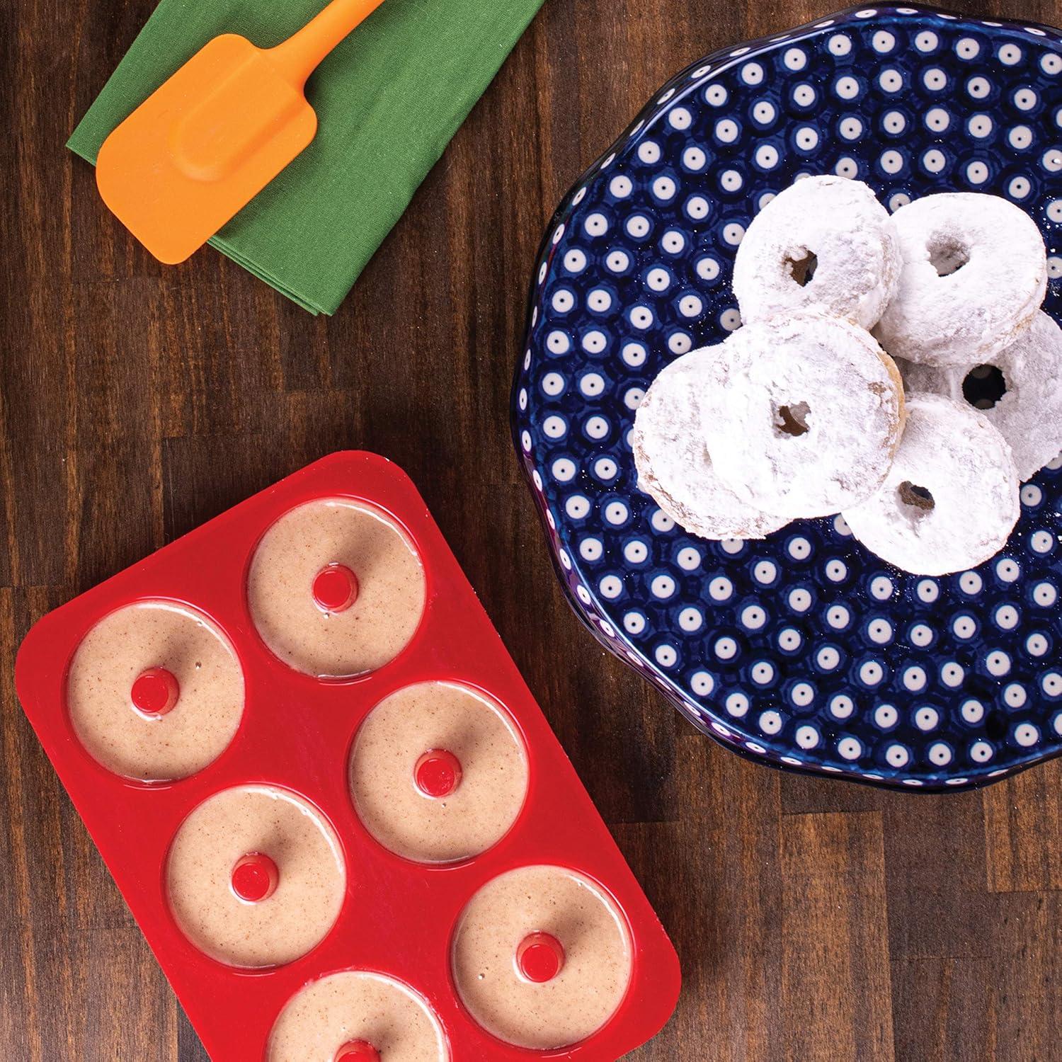 Mrs. Anderson's Baking Donut Pan, Non-Stick Silicone, 6-Cup