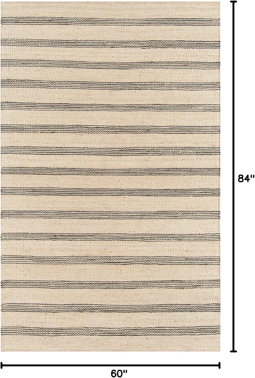 Novogratz by Momeni Montauk Lighthouse Hand Woven JuteCharcoal Area Rug 5' X 7'