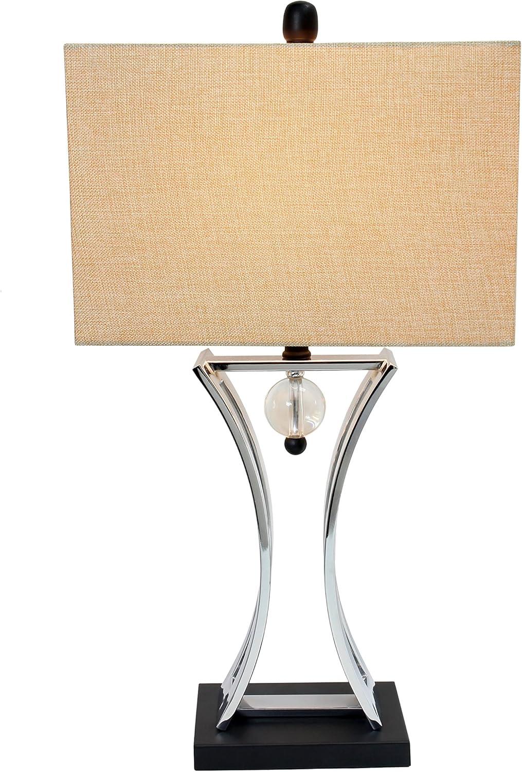 Chrome Executive Business Table Lamp Metallic Silver - Elegant Designs: Hourglass Pendulum, No Assembly Required, UL Listed