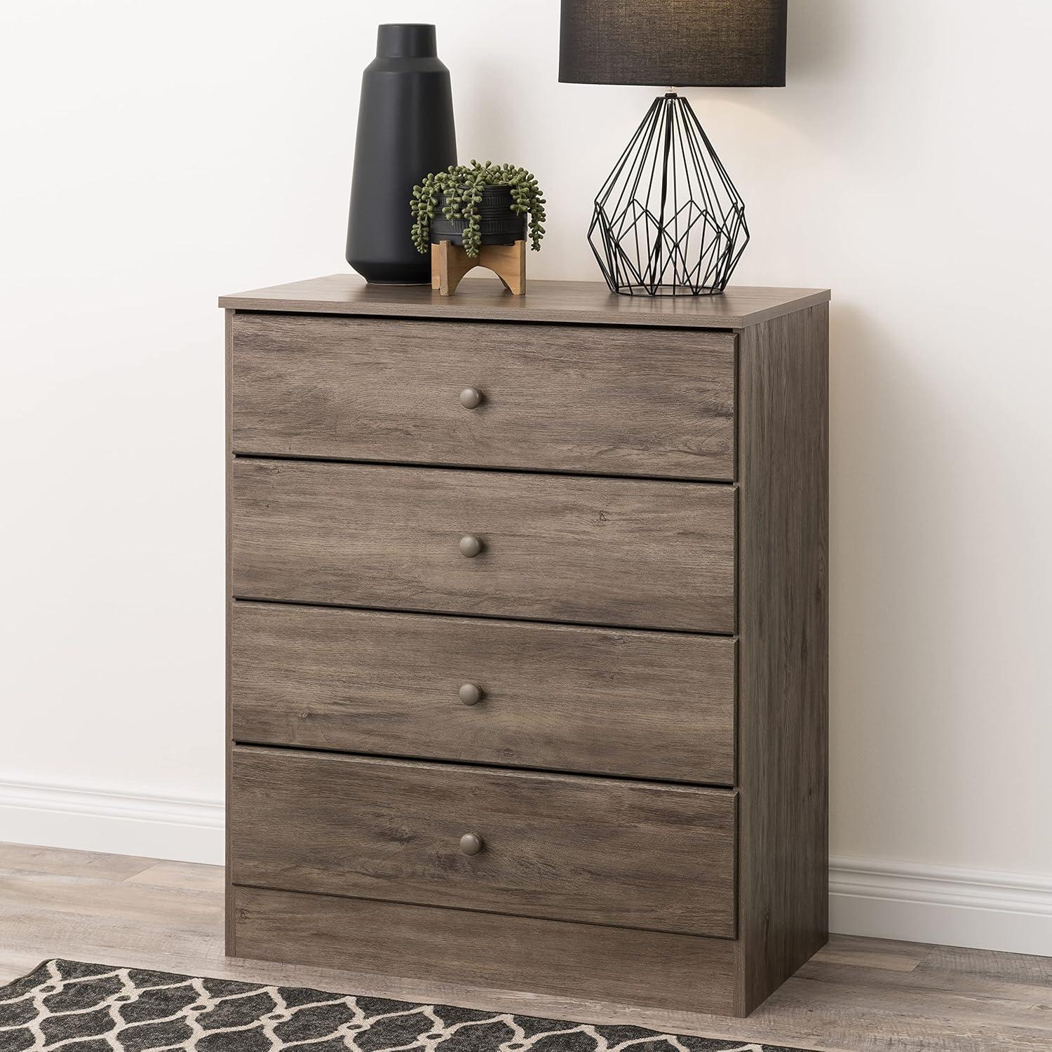 Prepac Astrid 4-Drawer Chest, Drifted Gray