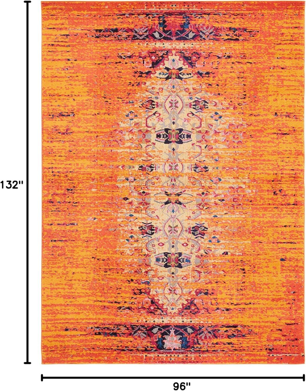 Monaco MNC209 Power Loomed Indoor Area Rug - Orange/Multi - 8'x11' - Safavieh.