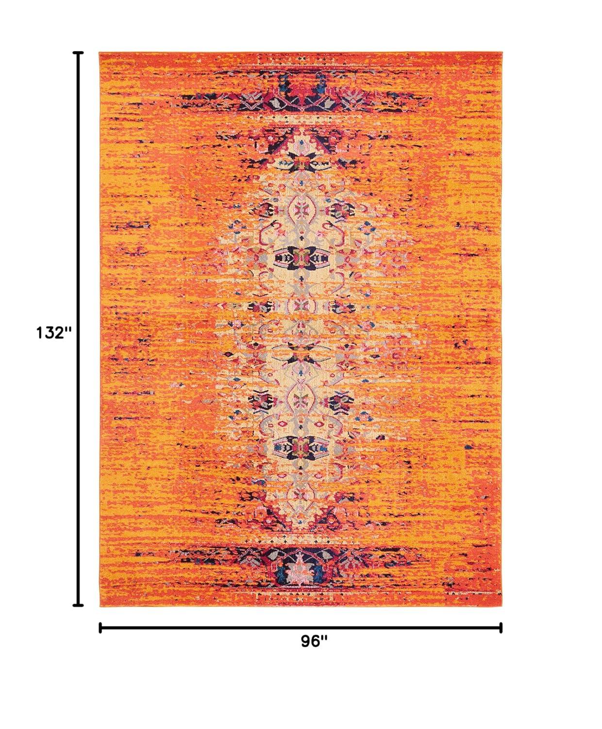 Monaco MNC209 Power Loomed Indoor Area Rug - Orange/Multi - 8'x11' - Safavieh.