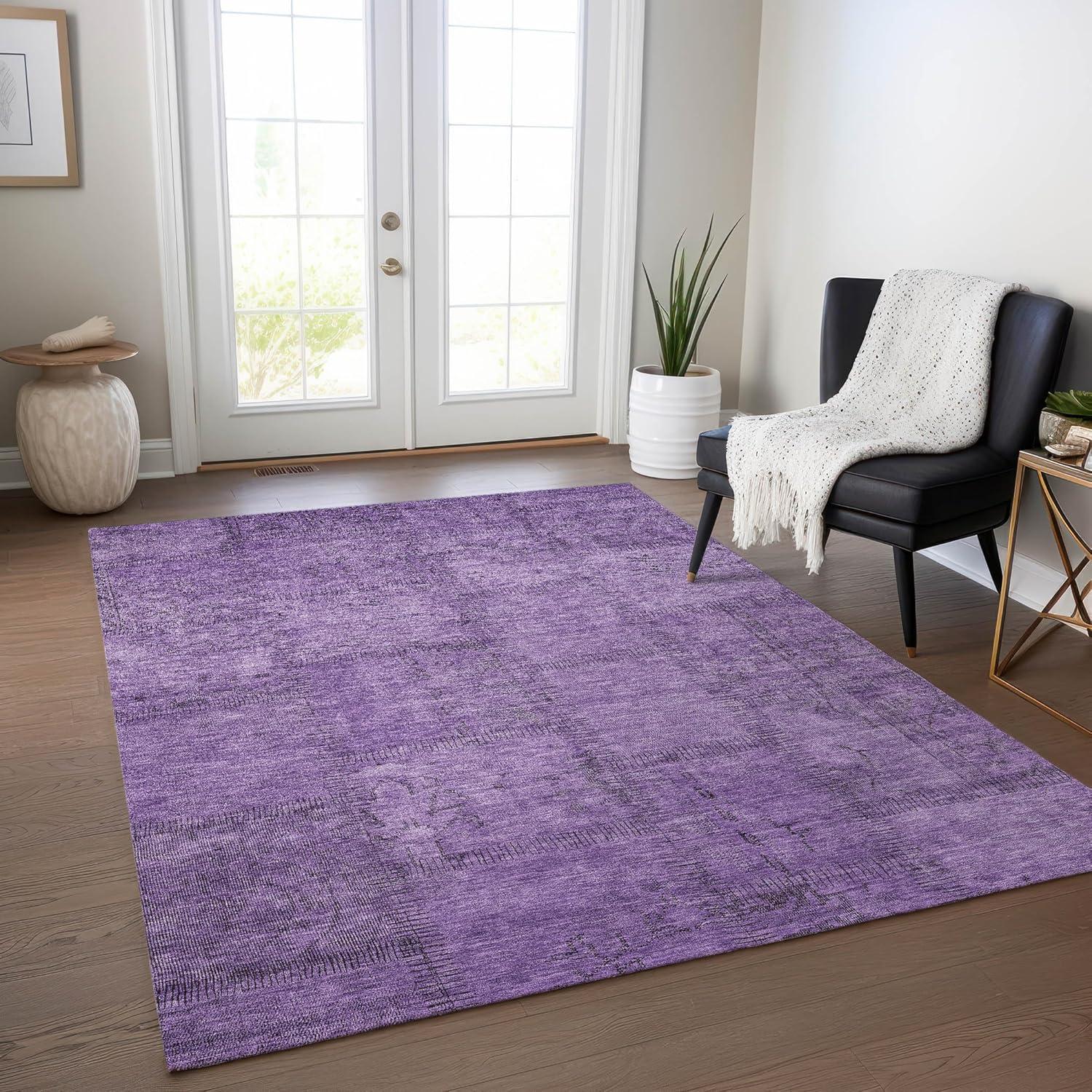 Chantille Purple Quilted Mosaic Indoor Outdoor Area Rug 3' x 5'