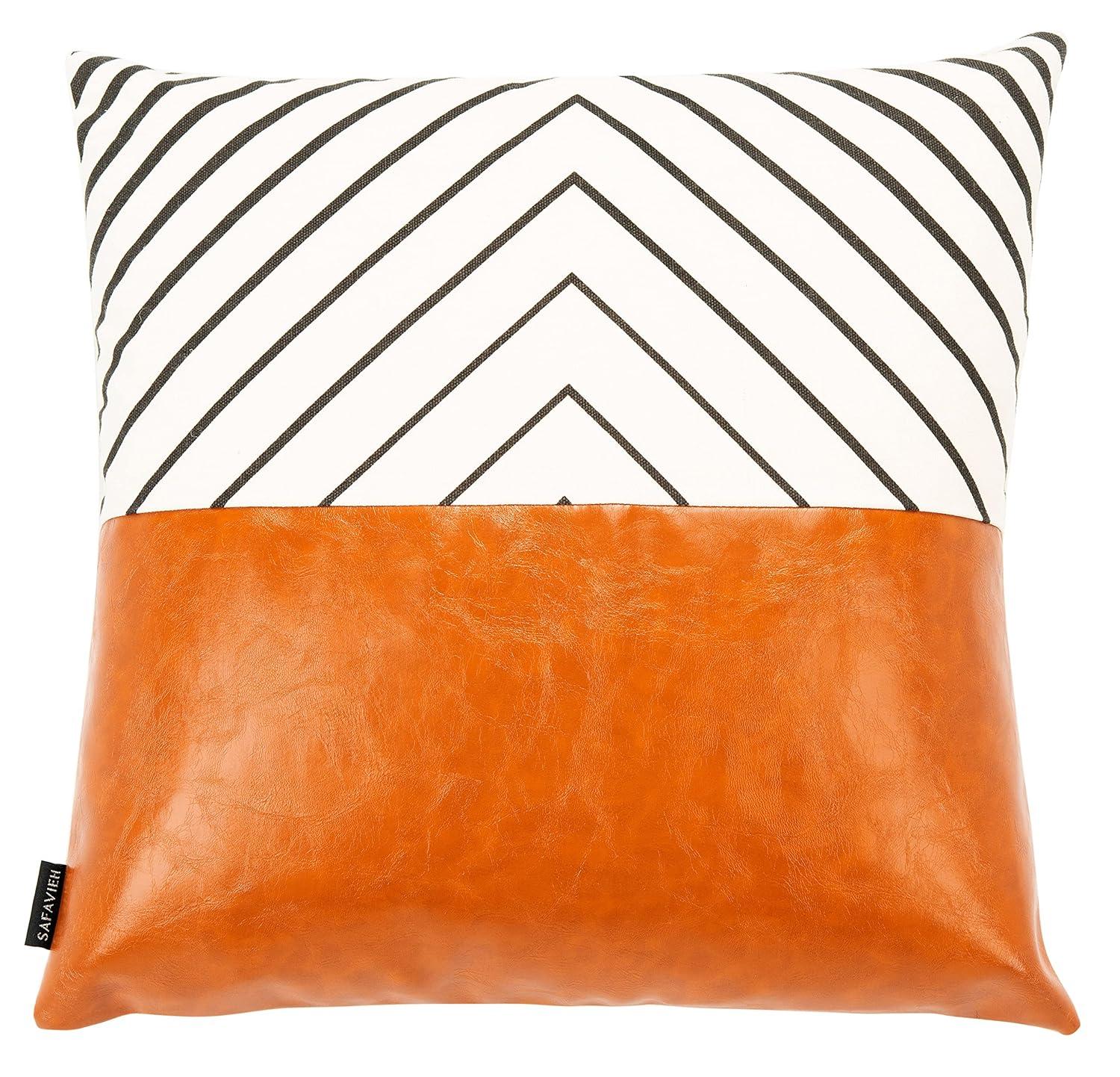 Safavieh Chevron Faux Leather Reversible Throw Pillow