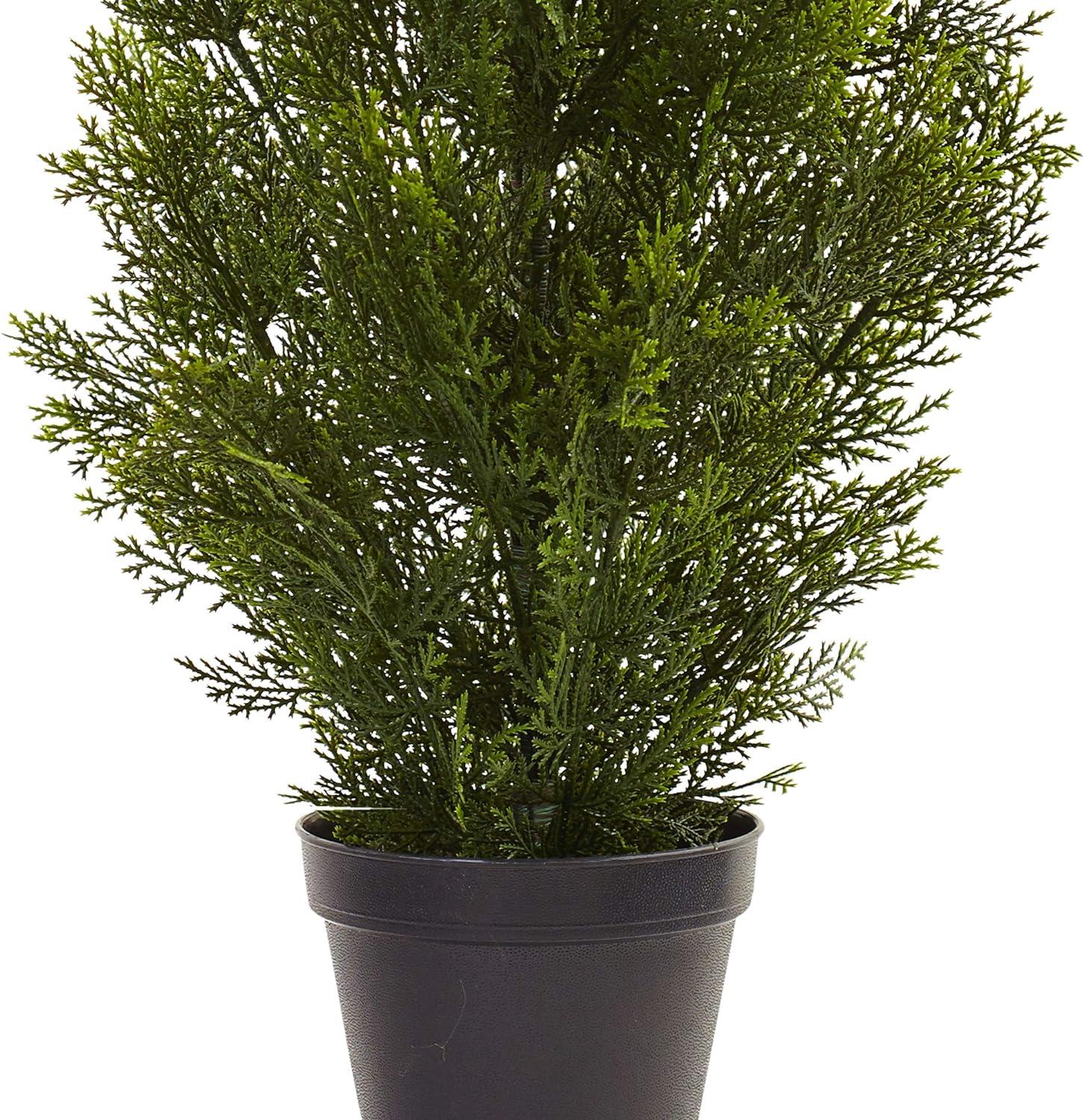 Elegant 3ft Mini Cedar Pine Silk & Plastic Outdoor Tree