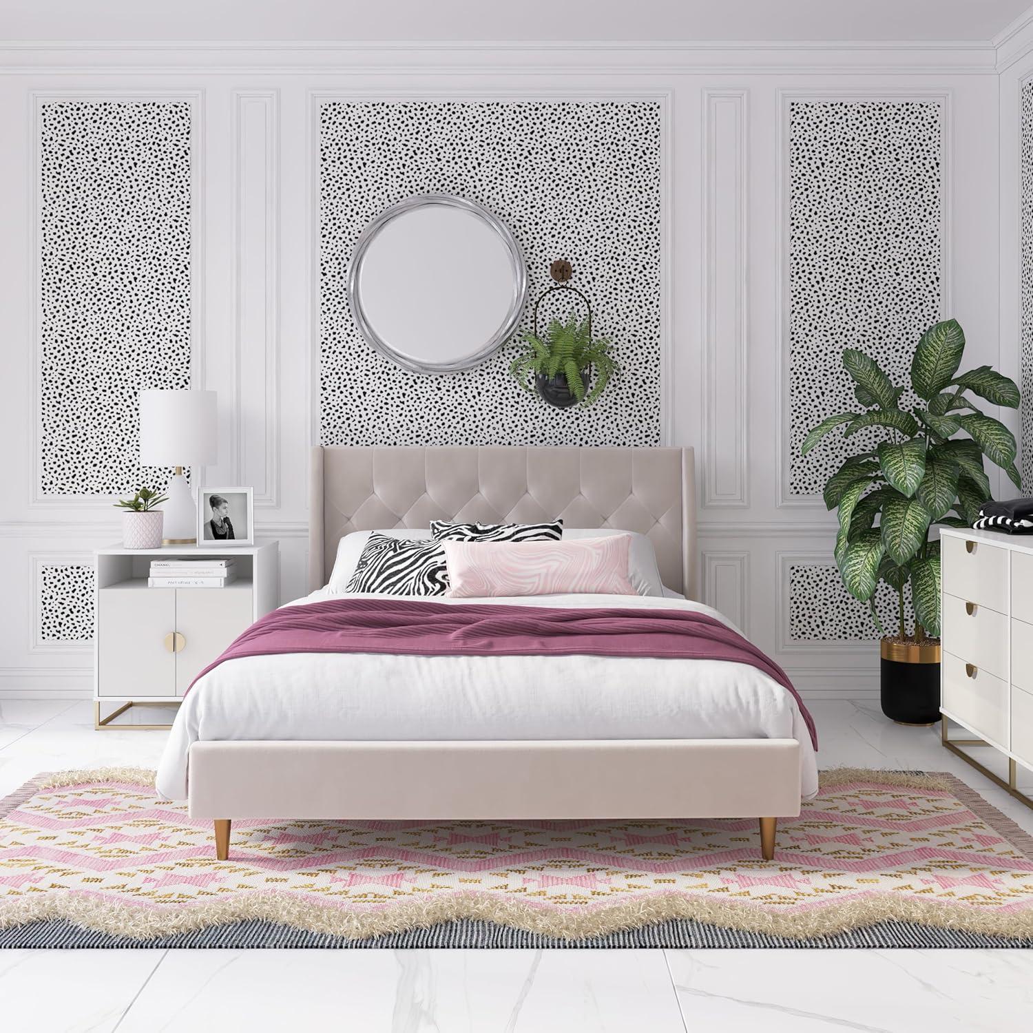 Her Majesty Upholstered Wingback Bed