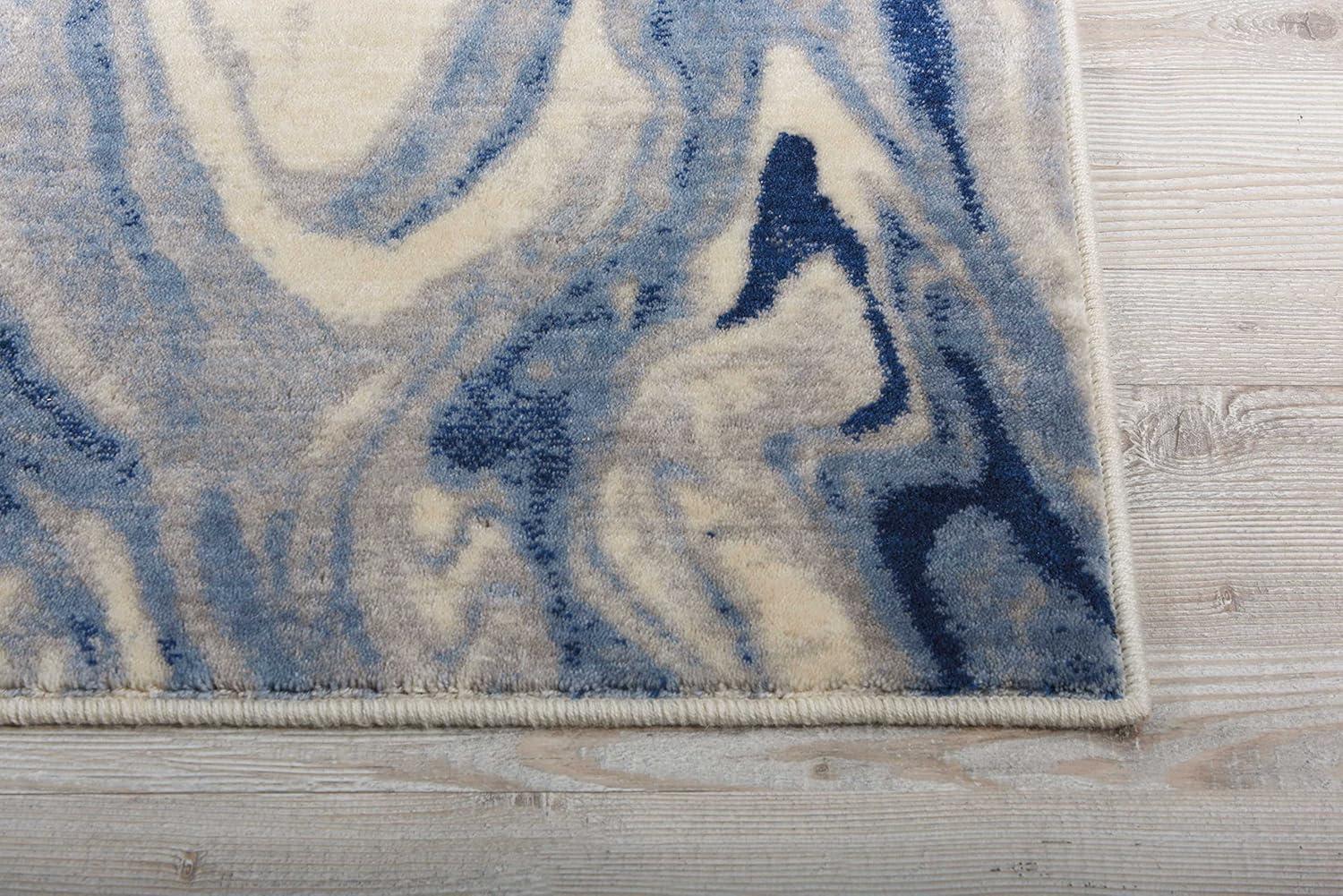 Nourison Somerset Abstract Light Blue 5'3" x 7'5" Area Rug, (5x7)