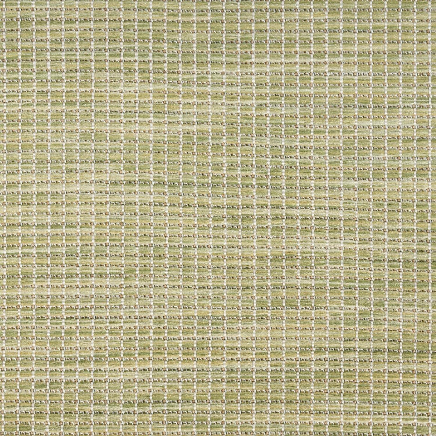 Nourison Positano Solid Flatweave Low Pile Indoor Outdoor Area Rug Green 7' x 10'