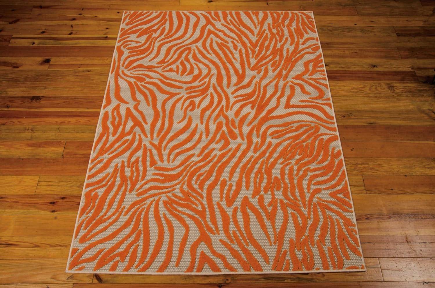 Nourison Aloha Vibrant Zebra Indoor/Outdoor Area Rug Orange 2'8" x 4'