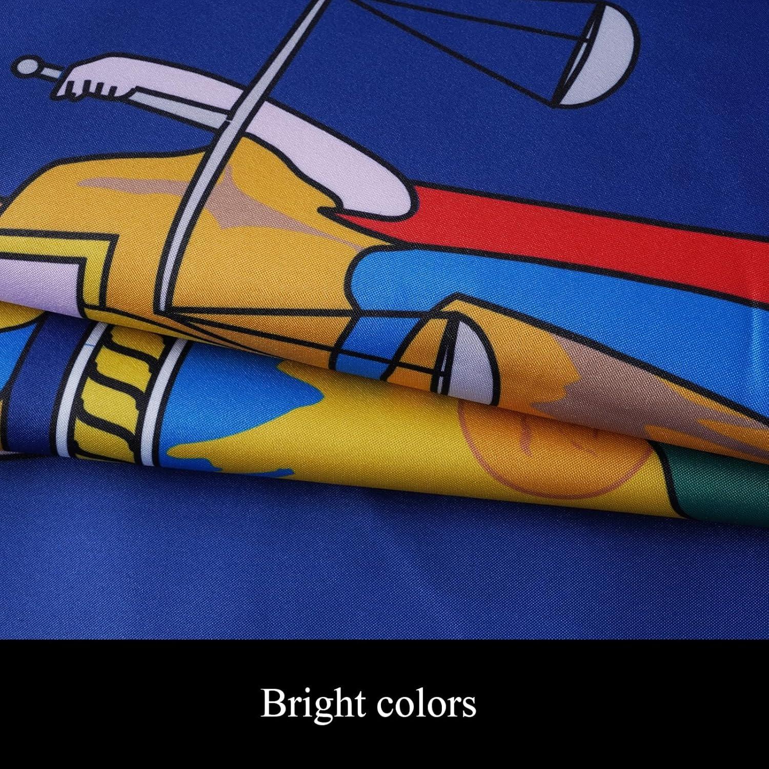 New York State Flag Double Sided 3x5 ft, Heavy Duty 3 Ply Durable Polyester, NY Flag with Vibrant Print/4 Rows Hemming/Brass Grommets