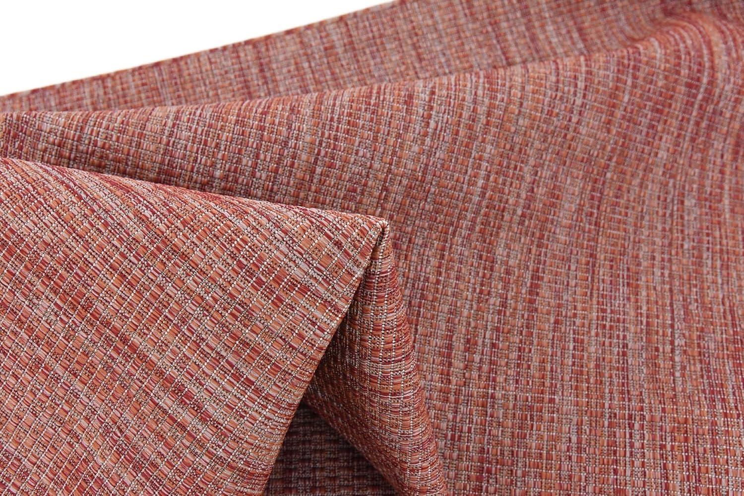 Unique Loom 6' 1 x 9' 0 Rectangle Indoor/Outdoor Solid Rust Red Area Rug