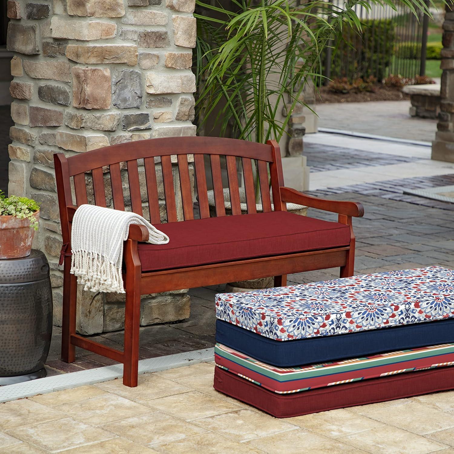 Arden Selections ProFoam Essentials Outdoor Bench Cushion 18 x 46, Ashland Black Jacobean