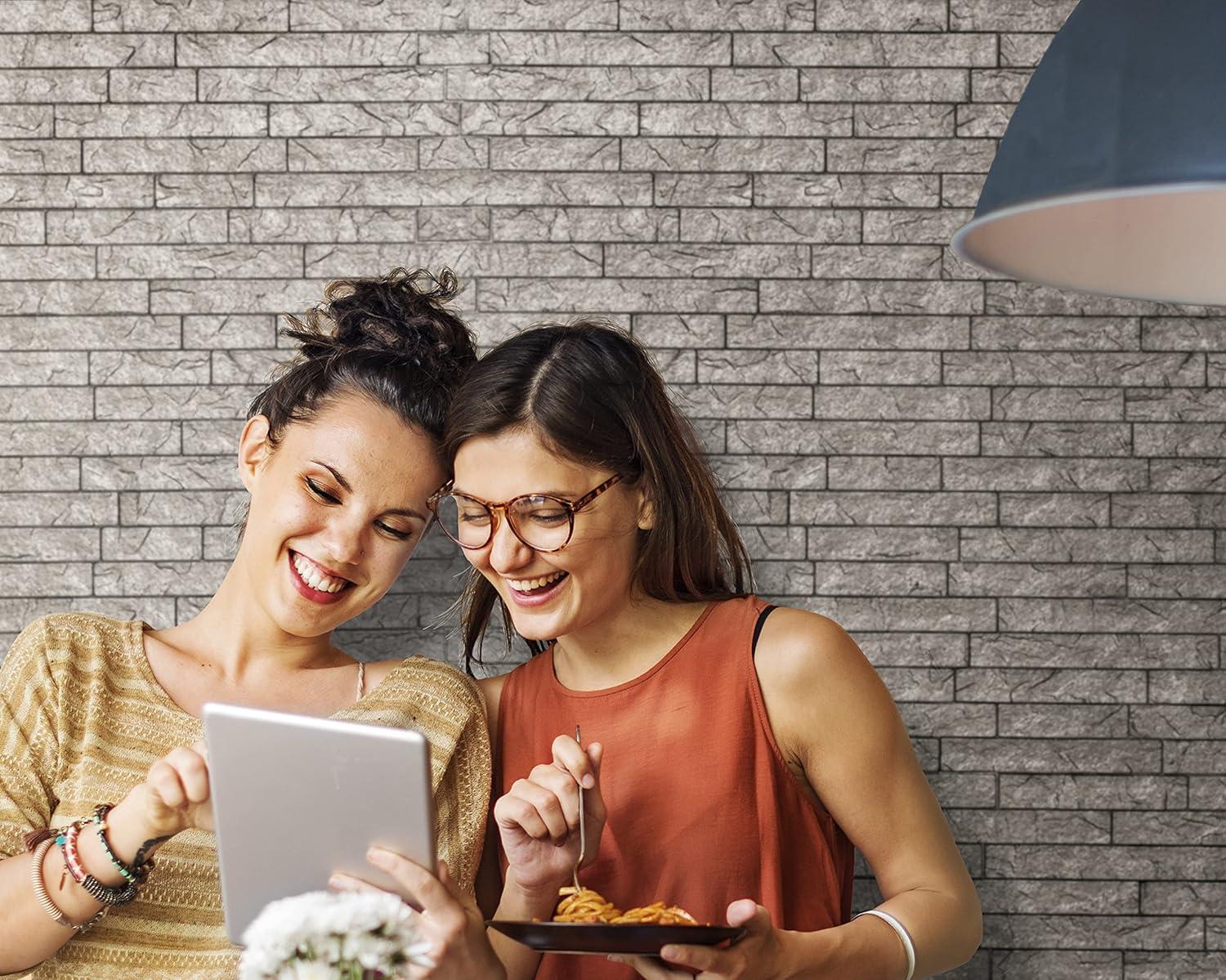 Innovera Decor by Palram Ledge Stone 24" x 24" PVC Wall Paneling in Portland Cement