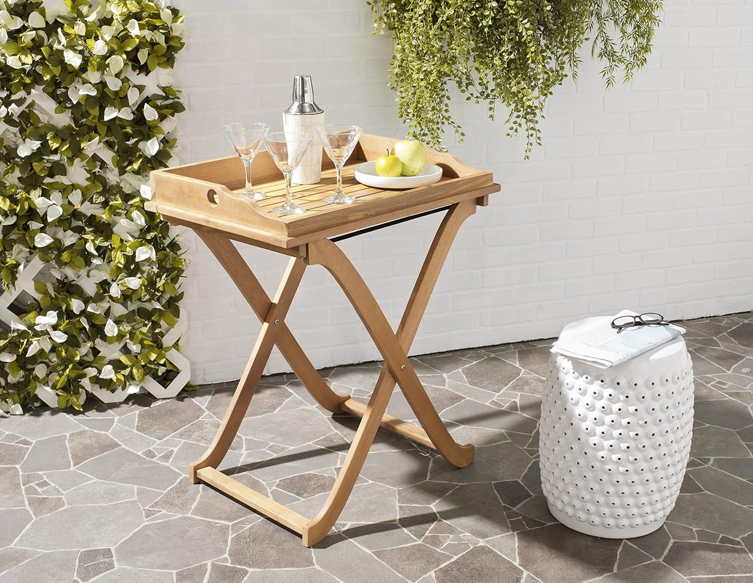 Covina Tray Table - Indoor/Outdoor - PAT6716 - Natural - Safavieh