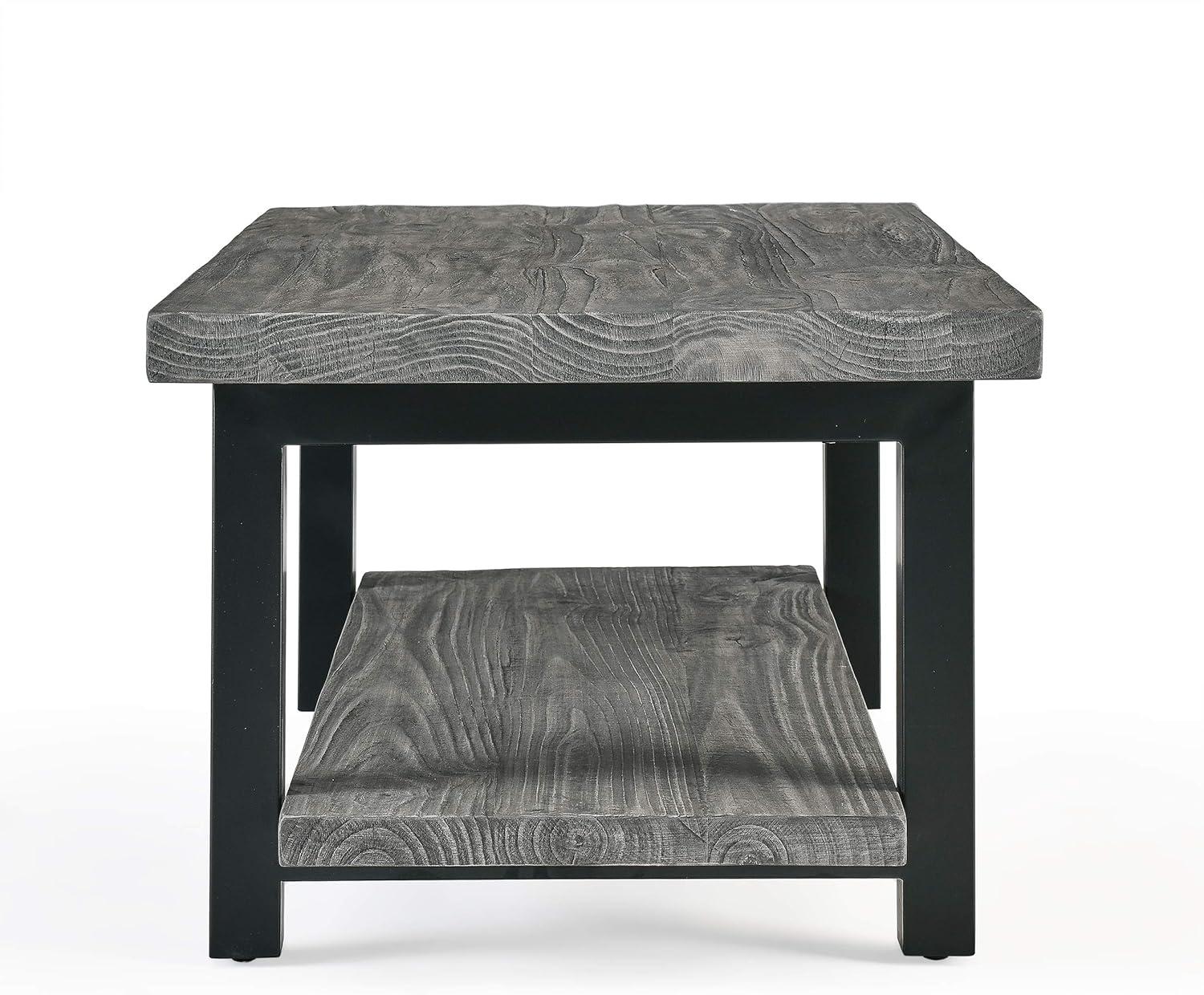 42" Pomona Metal and Reclaimed Wood Coffee Table Slate Gray - Alaterre Furniture