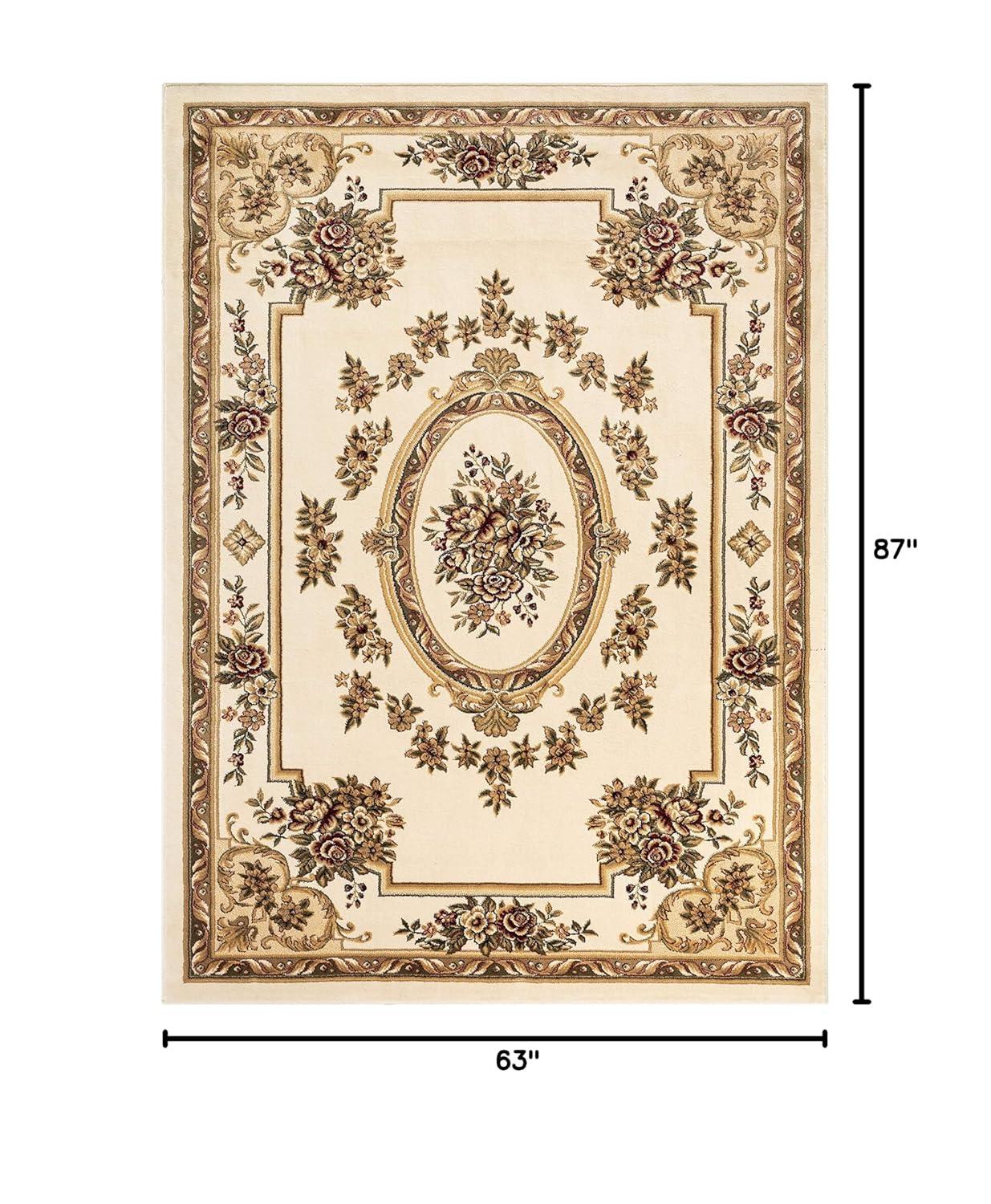 Well Woven Pastoral Medallion French European Floral Formal Traditional Modern Classic Thick Soft 5'3" x 7'3" Red Area Rug