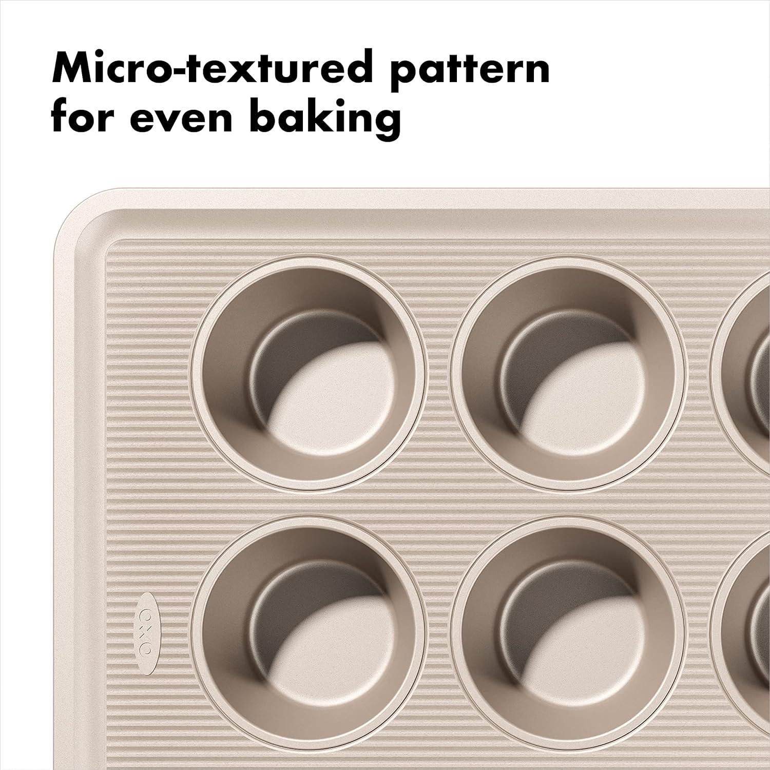 OXO Good Grips Non Sticking 12 Cup Aluminized Steel Muffin Baking Pan