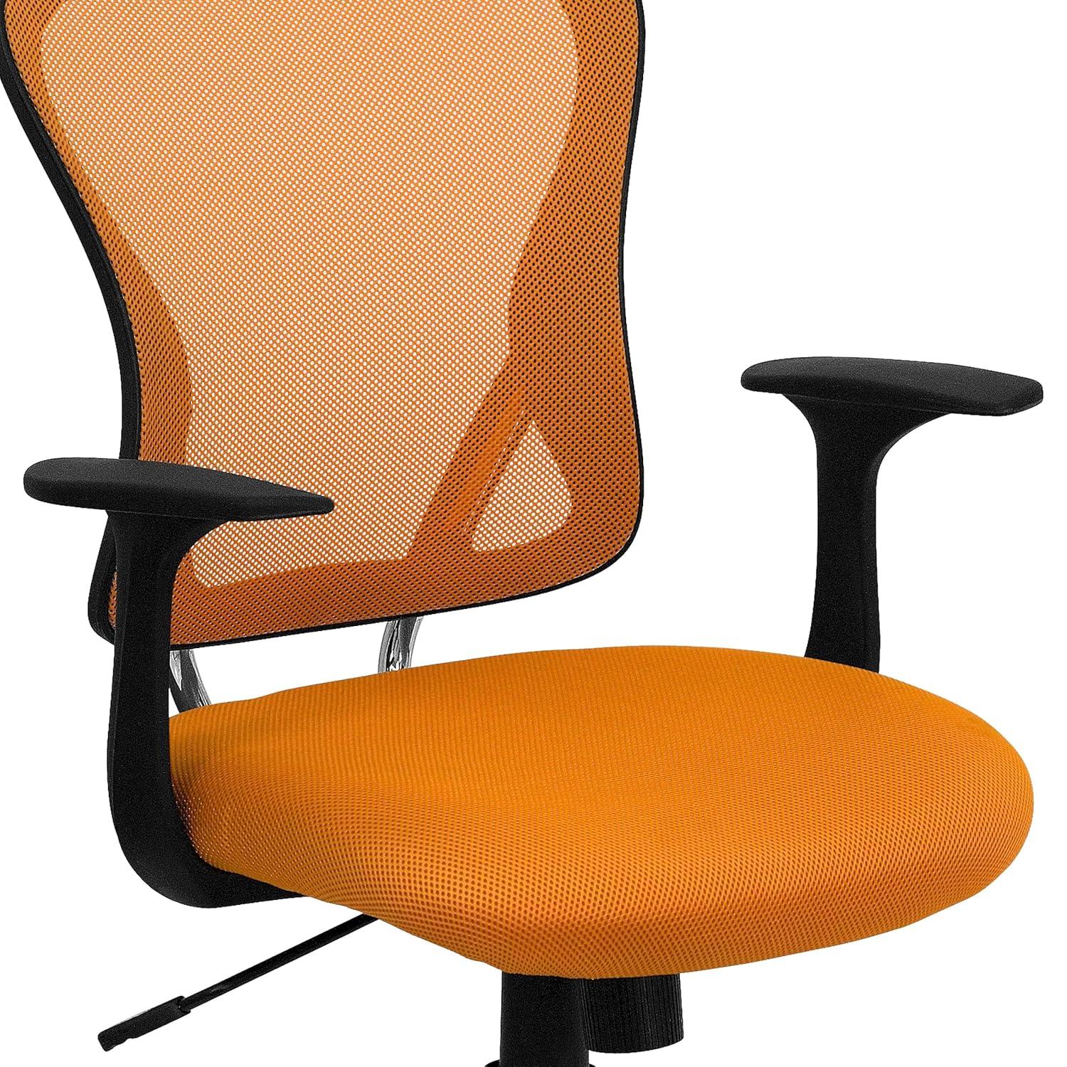 Flash Furniture Mid-Back Mesh Swivel Task Office Chair with Chrome Base and Arms