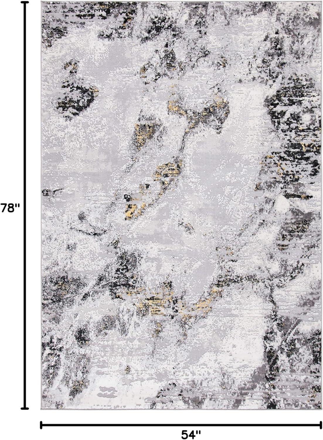 Amelia ALA232 Power Loomed Area Rug - Grey/Gold - 4'5"x6'5" - Safavieh.
