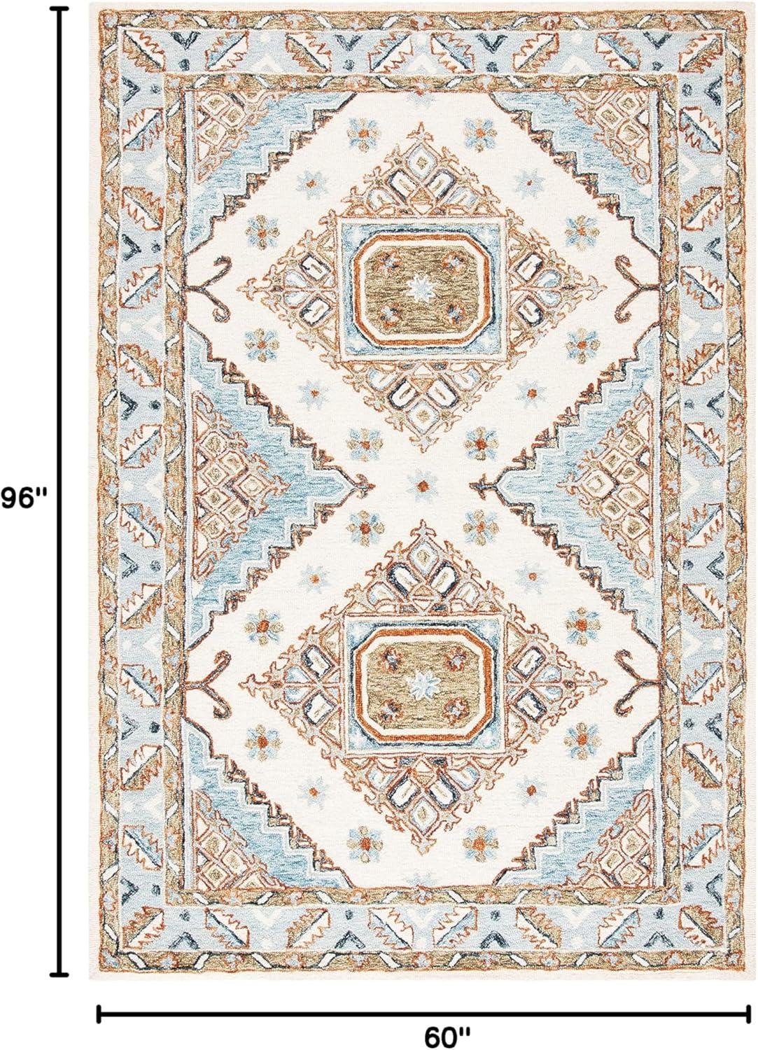 Capri CPR209 Hand Tufted Area Rug - Ivory/Rust - 5'x8' - Safavieh.