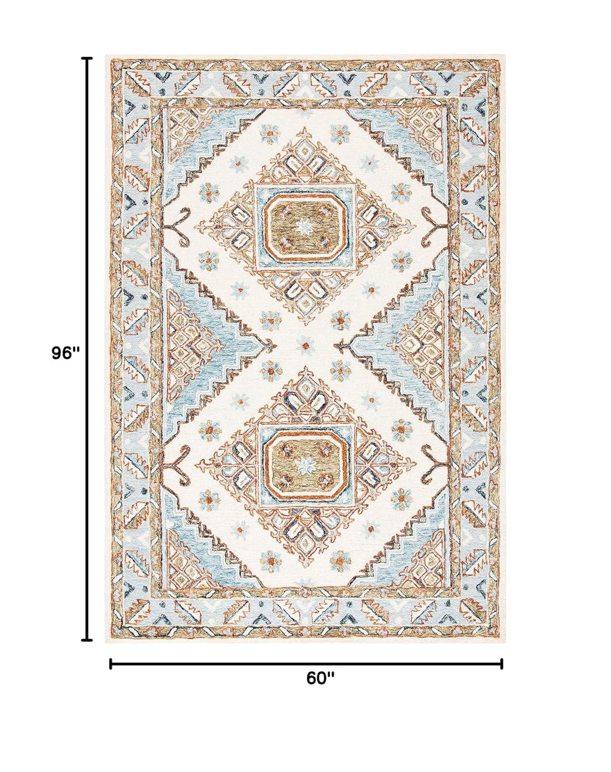 Capri CPR209 Hand Tufted Area Rug - Ivory/Rust - 5'x8' - Safavieh.