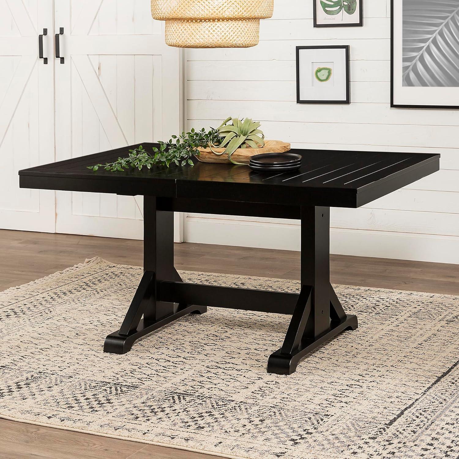 Walker Edison Modern Farmhouse Expandable Dining Table - Antique Black